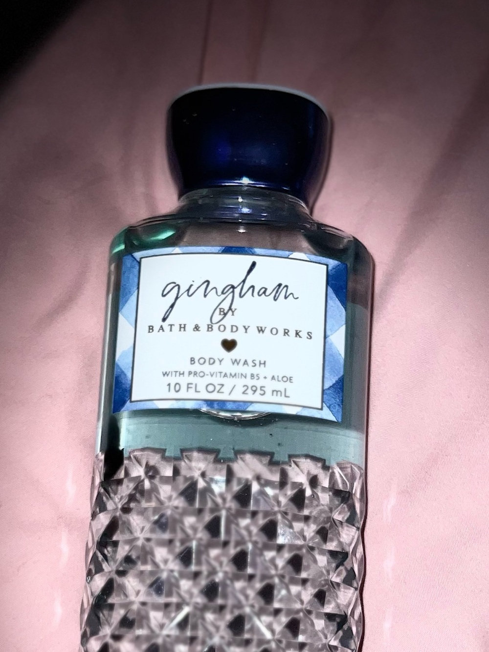 Bath & Body Works Gingham Body Wash — Blue & White